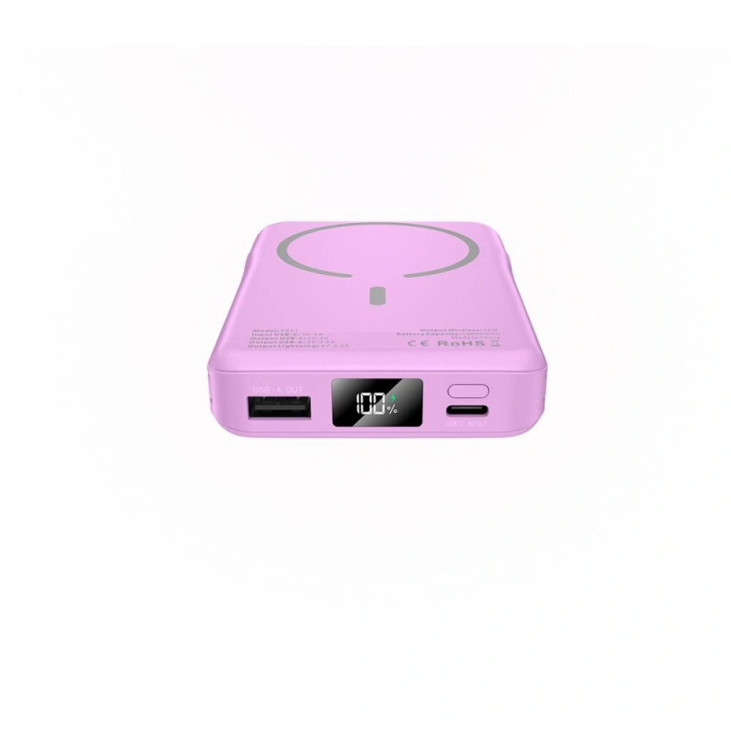 Tech-Protect PB31 LifeMag MagSafe φορητός φορτιστής, 10000 mAh, 15 W, λεβάντα