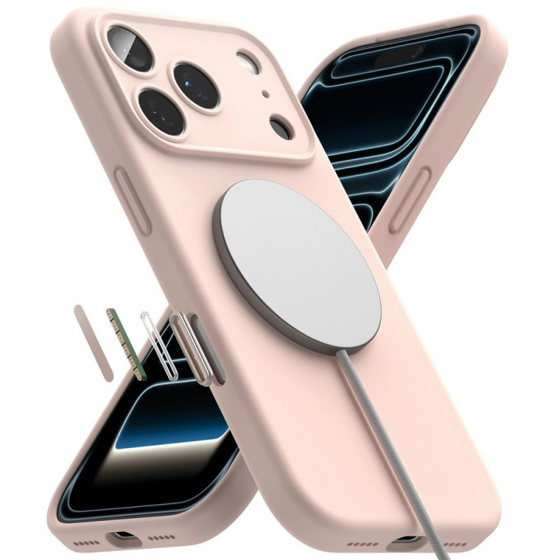 Θήκη Ringke Silicone Magnetic MagSafe για Apple iPhone 18 Pro, ροζ άμμος