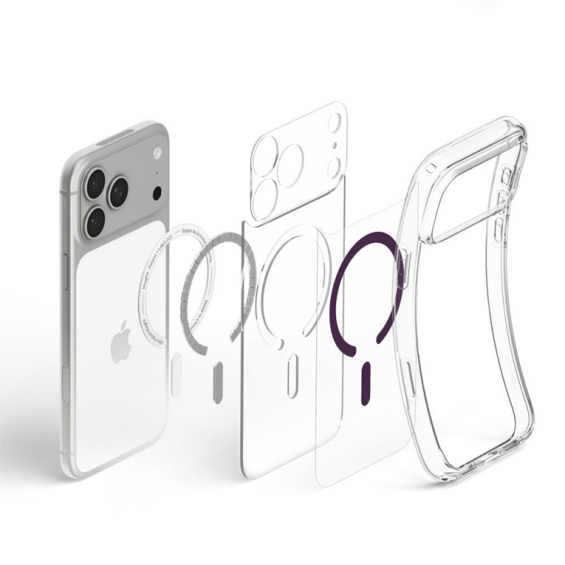 Θήκη Spigen Ultra Hybrid MagSafe για Apple iPhone 17 Pro Max / 18 Pro Max, Διάφανη/Βουργουνδί