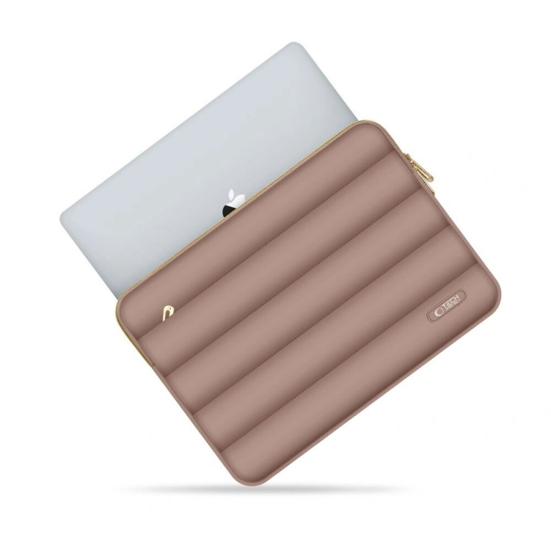 Θήκη Tech-Protect Puffy για φορητό υπολογιστή 15-16" με τσαντάκι αξεσουάρ, Walnut