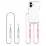 Θήκη Tech-Protect FlexAir Chain MagSafe για Apple iPhone 16, Διάφανη, με Γκρι και Ροζ Λουριά