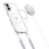 Θήκη Tech-Protect FlexAir Chain MagSafe για Apple iPhone 16, Διάφανη, με Γκρι και Ροζ Λουριά