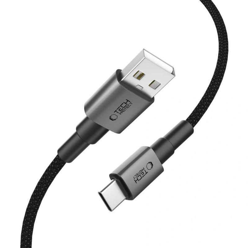 Tech-Protect Ultraboost DNA Καλώδιο USB-A / USB-C 15W/3A 100 cm, Iron Grey