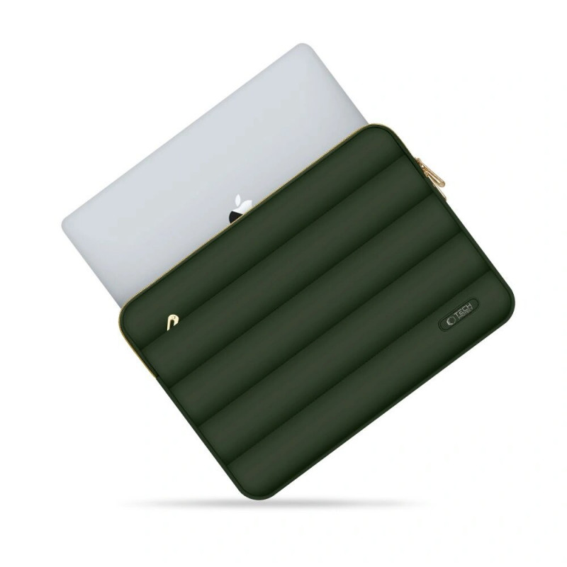 Θήκη για φορητό υπολογιστή Tech-Protect Puffy 15-16" με τσαντάκι αξεσουάρ, Army Green