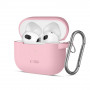 Θήκη Tech-Protect Silicone Hook από σιλικόνη για Apple AirPods 3 με καραμπίνερ, Dusty Pink