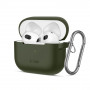Θήκη Tech-Protect Silicone Hook από σιλικόνη για Apple AirPods 3 με καραμπίνερ, λαδί