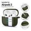 Θήκη Tech-Protect Silicone Hook από σιλικόνη για Apple AirPods 3 με καραμπίνερ, λαδί