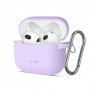 Θήκη Tech-Protect Silicone Hook από σιλικόνη για Apple AirPods 3 με καραμπίνερ, Λεβάντα