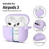Θήκη Tech-Protect Silicone Hook από σιλικόνη για Apple AirPods 3 με καραμπίνερ, Λεβάντα