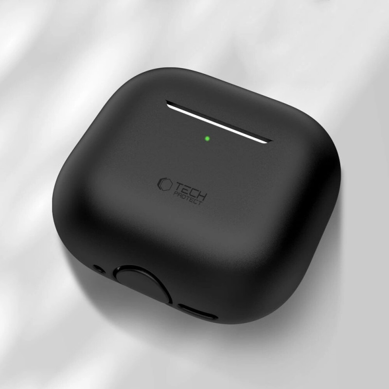 Θήκη σιλικόνης Tech-Protect Silicone THP4140 για Apple AirPods 4, μαύρη