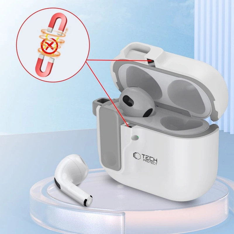 Θήκη Tech-Protect Slim Hook για Apple AirPods 4, Λευκή