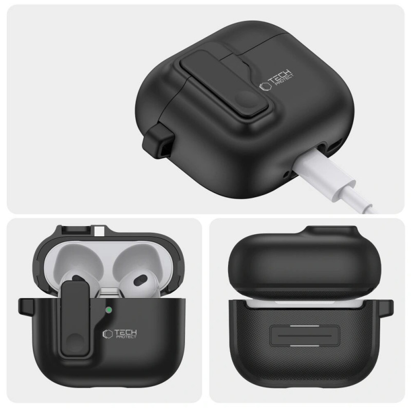 Θήκη Tech-Protect Slim Hook για Apple AirPods 4, Μαύρη