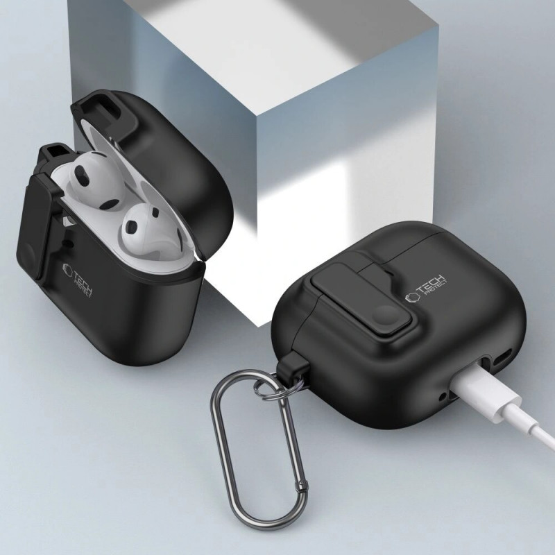 Θήκη Tech-Protect Slim Hook για Apple AirPods 4, Μαύρη