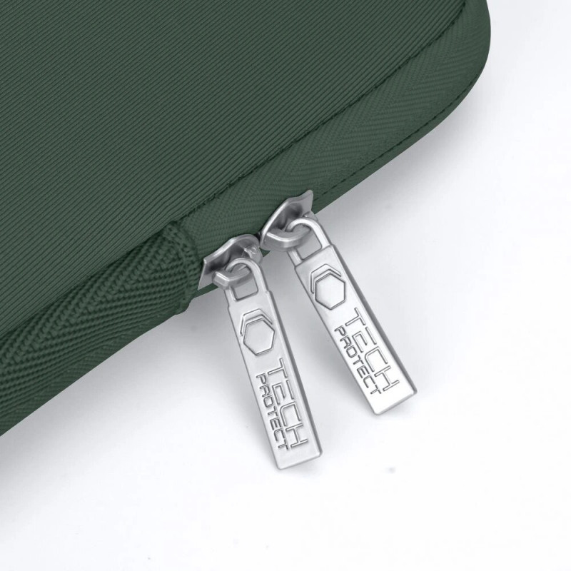 Θήκη για φορητό υπολογιστή Tech-Protect NeoSlim 15-16" με τσαντάκι αξεσουάρ, Midnight Green