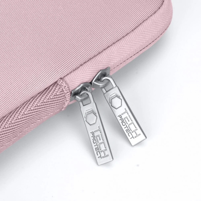 Θήκη για φορητό υπολογιστή Tech-Protect NeoSlim 15-16" με τσαντάκι αξεσουάρ, Dusty Rose