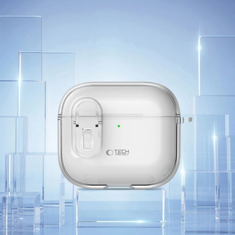 Θήκη Tech-Protect Slim Hook για Apple AirPods 4, Διάφανη