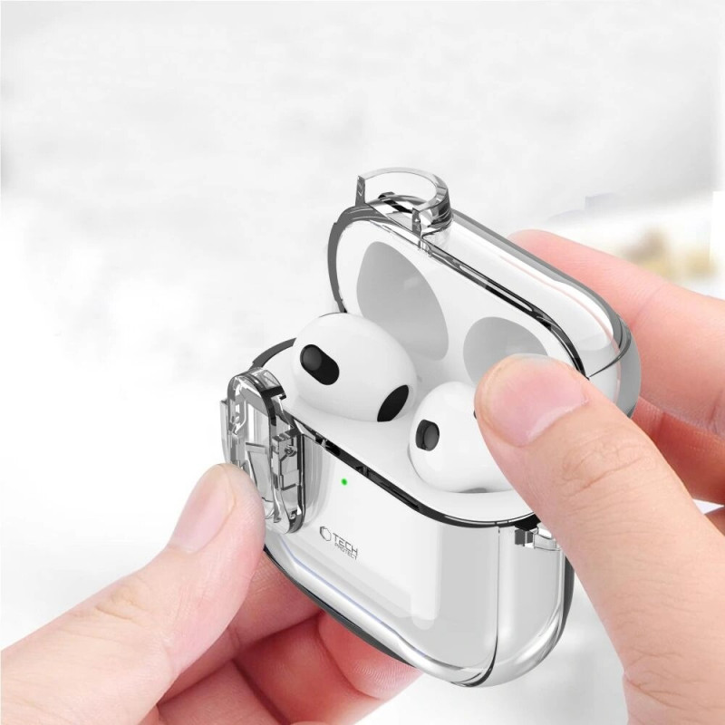 Θήκη Tech-Protect Slim Hook για Apple AirPods 4, Διάφανη