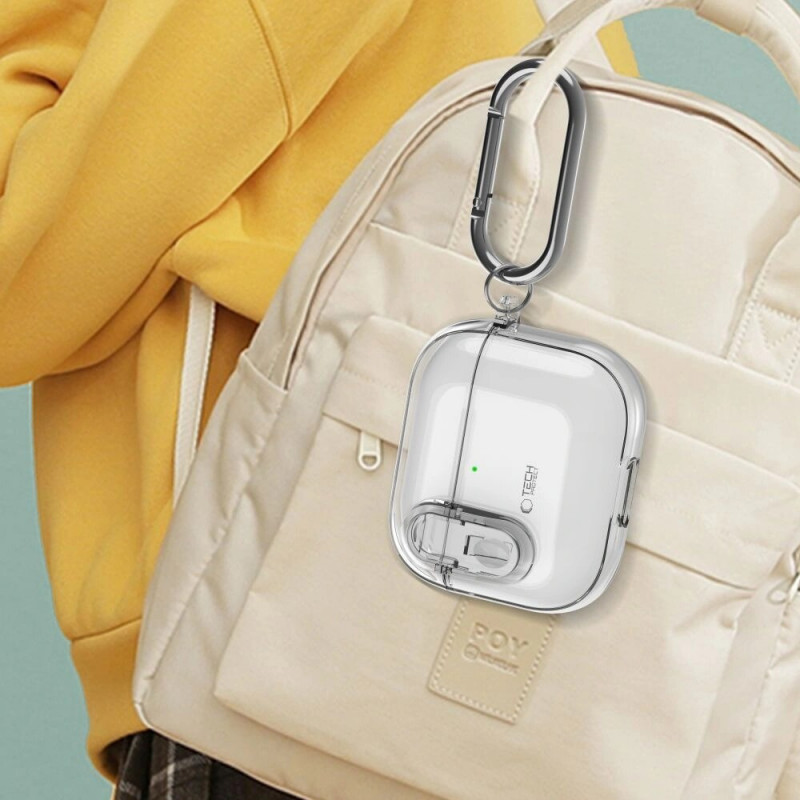 Θήκη Tech-Protect Slim Hook για Apple AirPods 4, Διάφανη