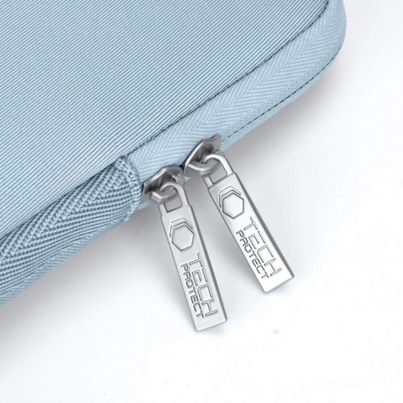 Θήκη για φορητό υπολογιστή Tech-Protect NeoSlim 13-14" με τσαντάκι αξεσουάρ, Winter Blue