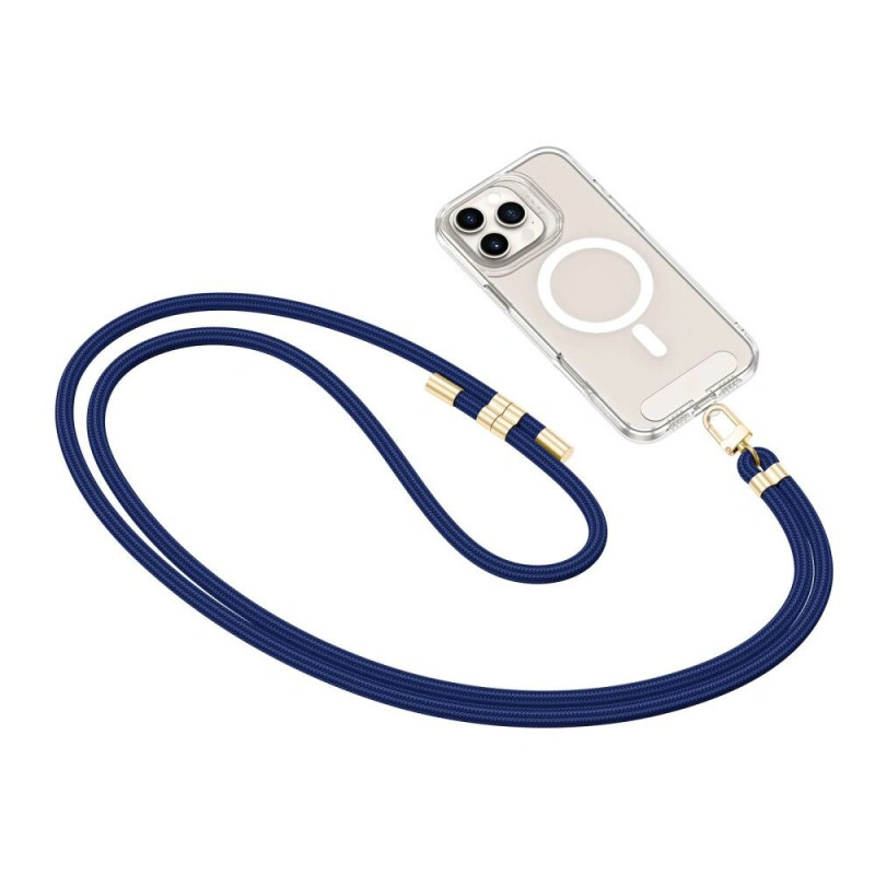 Tech-Protect C7S Rope Crossbody λουράκι τηλεφώνου, μπλε ναυτικό/χρυσό