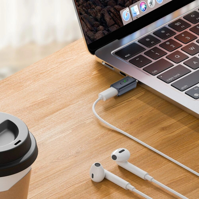Tech-Protect UltraBoost προσαρμογέας ήχου USB-C σε Lightning, γκρι