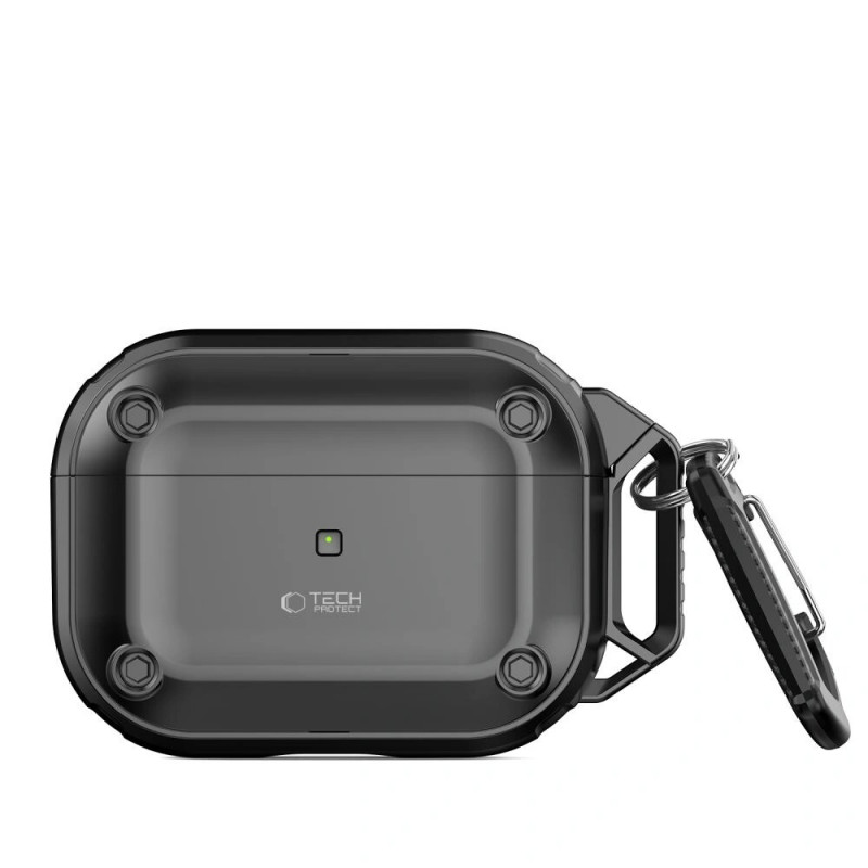 Θήκη Tech-Protect Rough Hook με καραμπίνερ για Apple AirPods Pro 1 / 2, μαύρη