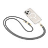 Tech-Protect C7S Rope Crossbody λουράκι τηλεφώνου, γκρι κηρομπογιάς/χρυσό