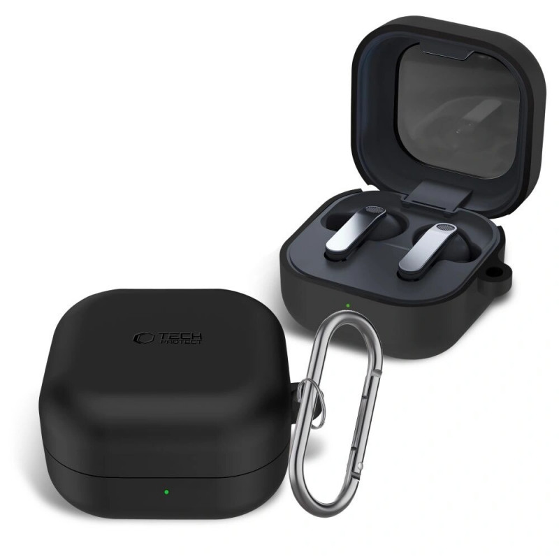 Θήκη Tech-Protect Silicone Hook για Samsung Galaxy Buds 4 / 4 Pro, μαύρη