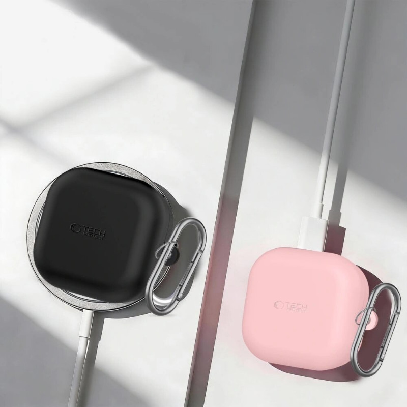 Θήκη Tech-Protect Silicone Hook για Samsung Galaxy Buds 4 / 4 Pro, μαύρη