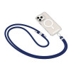 Tech-Protect C7S Rope Crossbody λουράκι τηλεφώνου, μπλε ναυτικό/ασημί