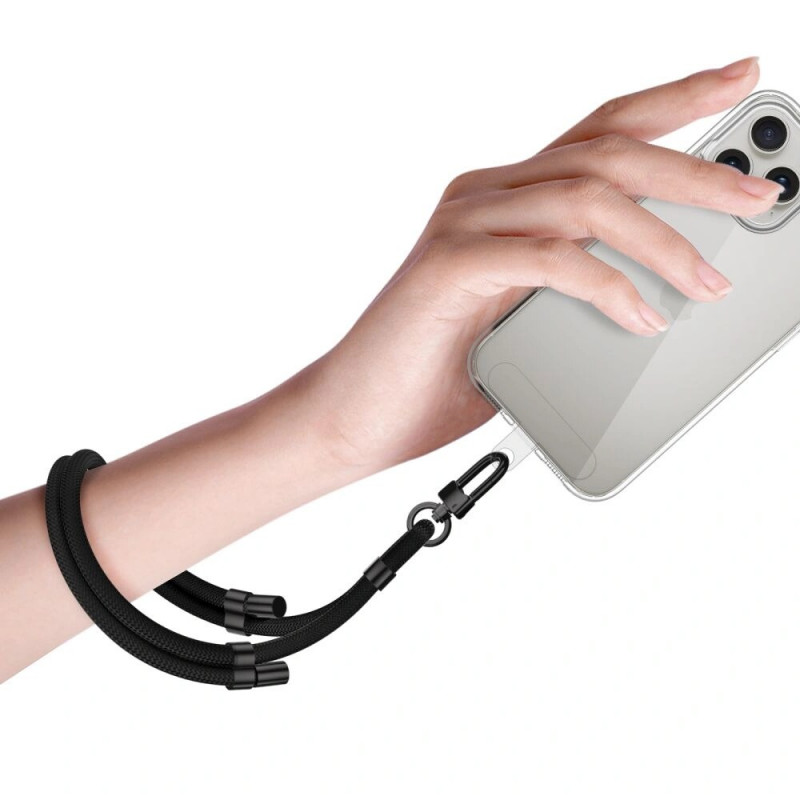 Tech-Protect C4S Rope λουράκι καρπού για κινητό, μαύρο