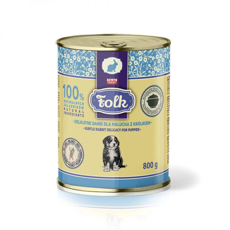 FOLK Delicate Meal for Puppies with Rabbit Mono Υγρή Τροφή για Σκύλους, 800 g