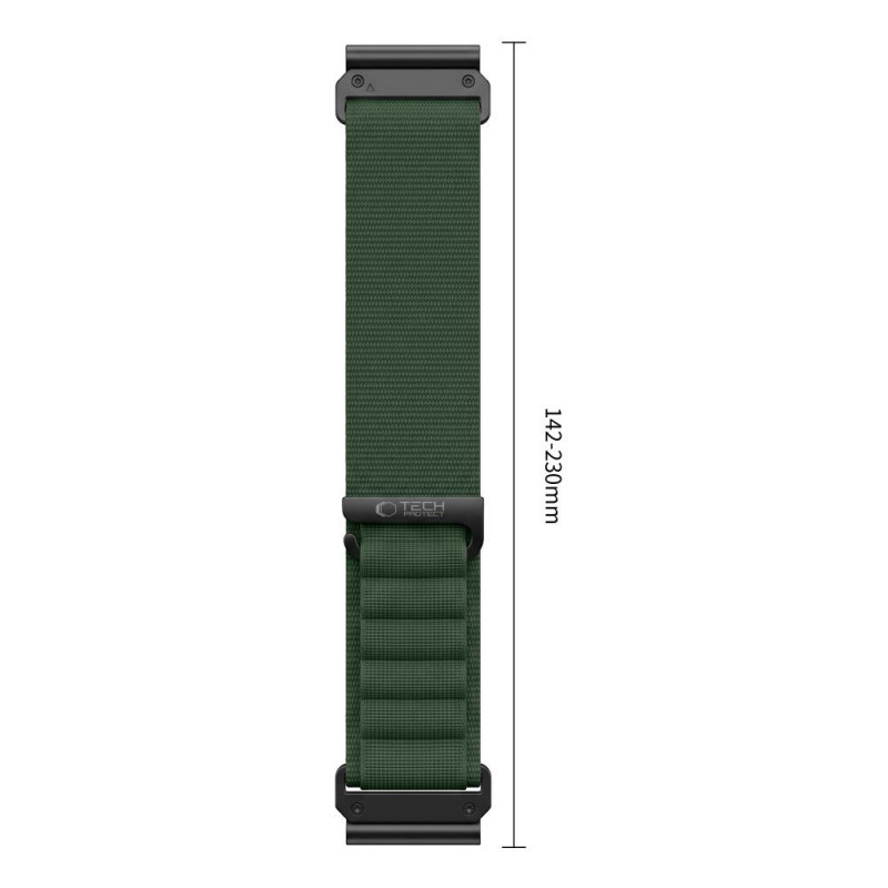 Tech-Protect Nylon Pro λουράκι ρολογιού για Garmin Fenix 5X / 5X Plus / 6X / 6X Pro / 7X / 8 / 8 Pro / 9 / 9 Pro (47 mm), στρατιωτικό πράσινο