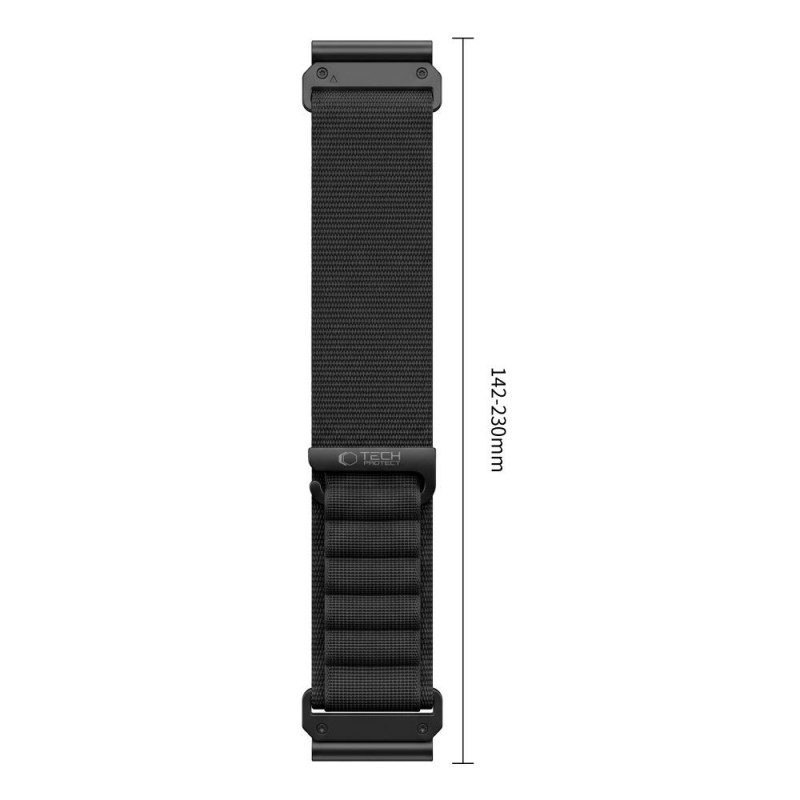 Tech-Protect Nylon Pro THP6035 λουράκι ρολογιού για Garmin Fenix 5X / 5X Plus / 6X / 6X Pro / 7X / 8 / 8 Pro / 9 / 9 Pro (51 mm), μαύρο