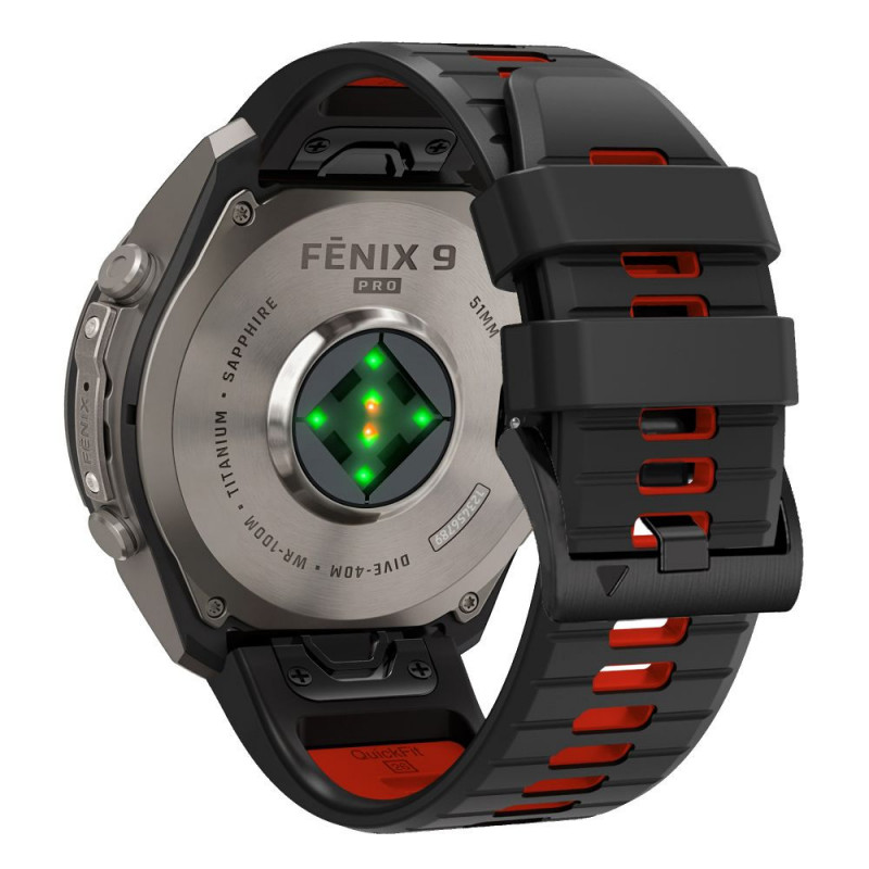 Tech-Protect Iconband Pro λουράκι ρολογιού για Garmin Fenix 5X / 5X Plus / 6X / 6X Pro / 7X / 8 / 8 Pro / 9 / 9 Pro (47 mm), μαύρο / κόκκινο