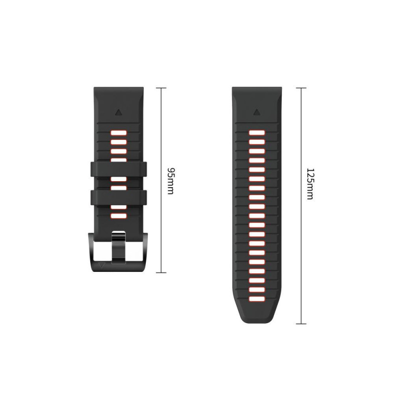 Tech-Protect Iconband Pro λουράκι ρολογιού για Garmin Fenix 5X / 5X Plus / 6X / 6X Pro / 7X / 8 / 8 Pro / 9 / 9 Pro (47 mm), μαύρο / κόκκινο