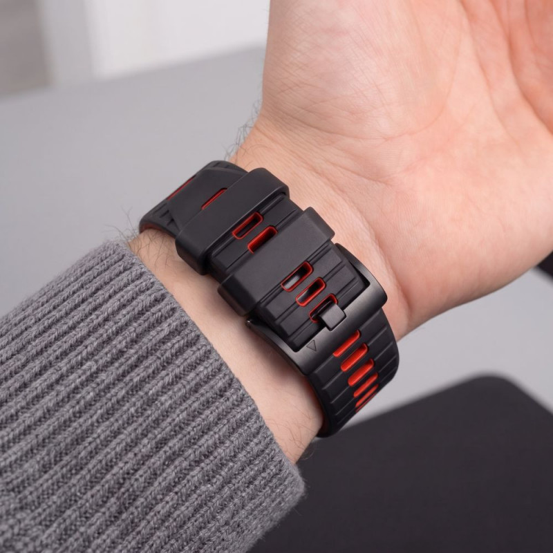 Tech-Protect Iconband Pro λουράκι ρολογιού για Garmin Fenix 5X / 5X Plus / 6X / 6X Pro / 7X / 8 / 8 Pro / 9 / 9 Pro (47 mm), μαύρο / κόκκινο