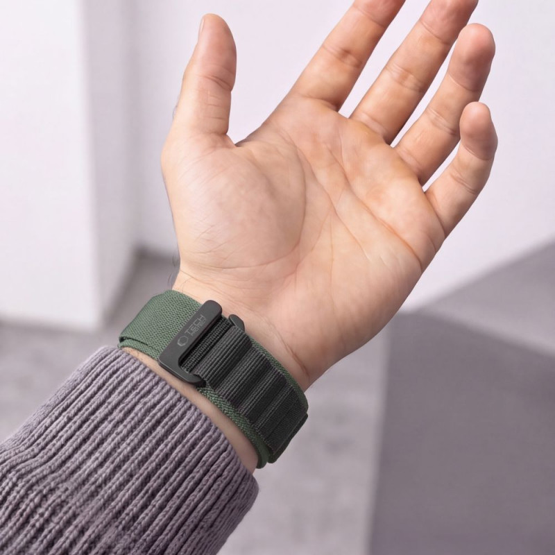 Tech-Protect Nylon Pro THP6034 λουράκι ρολογιού για Garmin Fenix 5X / 5X Plus / 6X / 6X Pro / 7X / 8 / 8 Pro / 9 / 9 Pro (51 mm), πράσινο / μαύρο