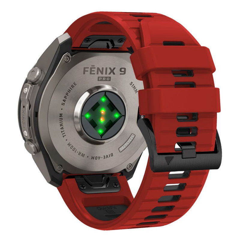 Tech-Protect Iconband Pro THP6050 λουράκι ρολογιού για Garmin Fenix 5X / 5X Plus / 6X / 6X Pro / 7X / 8 / 8 Pro / 9 / 9 Pro (47 mm), κόκκινο / μαύρο