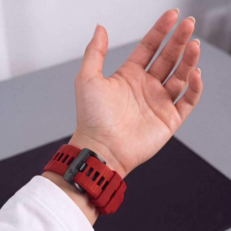 Tech-Protect Iconband Pro THP6050 λουράκι ρολογιού για Garmin Fenix 5X / 5X Plus / 6X / 6X Pro / 7X / 8 / 8 Pro / 9 / 9 Pro (47 mm), κόκκινο / μαύρο