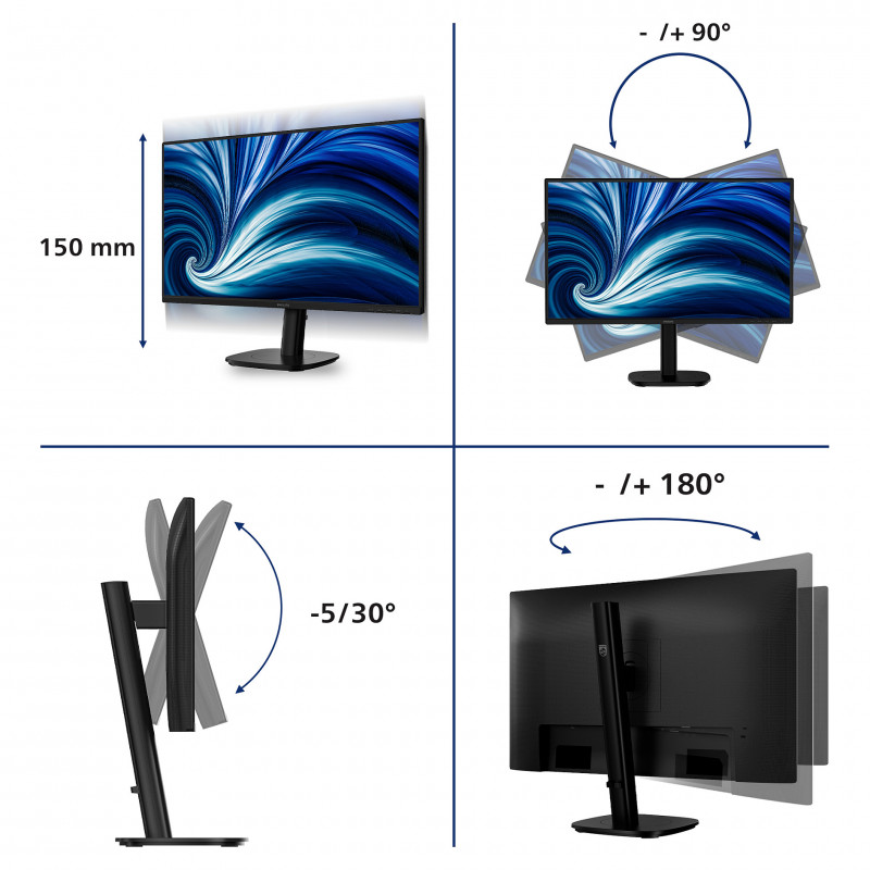 Οθόνη LED Philips 3000 Series 27B2N3200A/00 27 ιντσών, IPS, Full HD, μαύρη