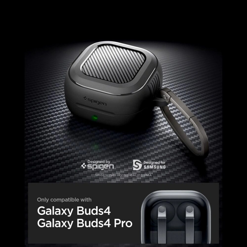 Θήκη Spigen Rugged Armor για Samsung Galaxy Buds 4 / 4 Pro, μαύρο ματ