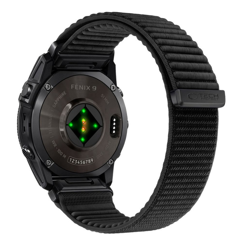 Tech-Protect NylonLoop THP6104 λουράκι ρολογιού για Garmin Fenix 5X / 5X Plus / 6X / 6X Pro / 7X / 8 / 8 Pro / 9 / 9 Pro (51 mm), μαύρο