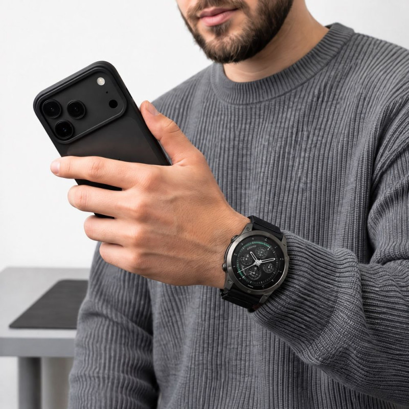 Tech-Protect NylonLoop THP6104 λουράκι ρολογιού για Garmin Fenix 5X / 5X Plus / 6X / 6X Pro / 7X / 8 / 8 Pro / 9 / 9 Pro (51 mm), μαύρο