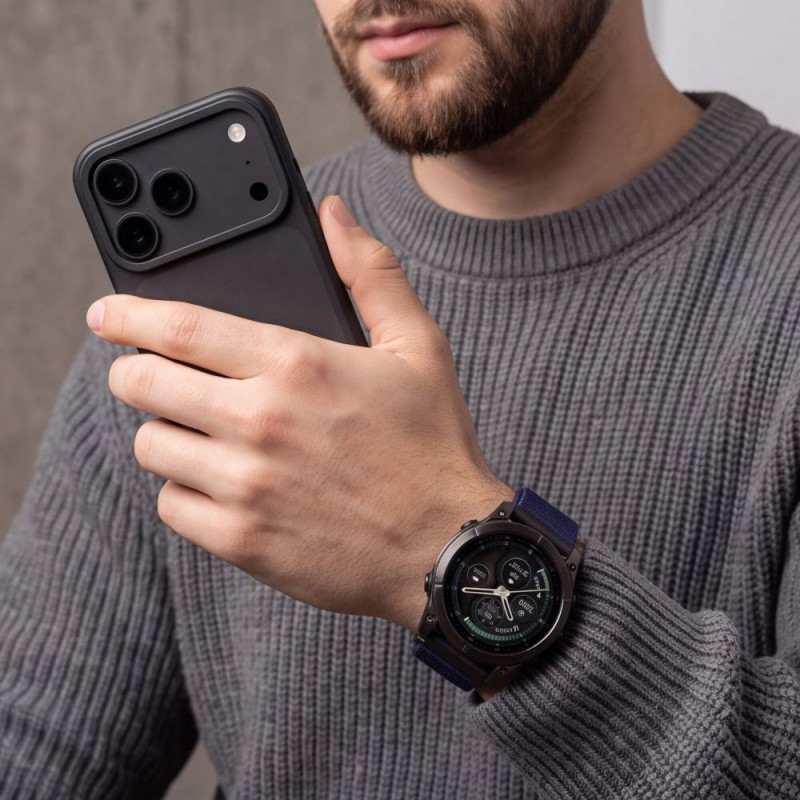 Tech-Protect NylonLoop THP6105 λουράκι ρολογιού για Garmin Fenix 5X / 5X Plus / 6X / 6X Pro / 7X / 8 / 8 Pro / 9 / 9 Pro (51 mm), μπλε ναυτικό