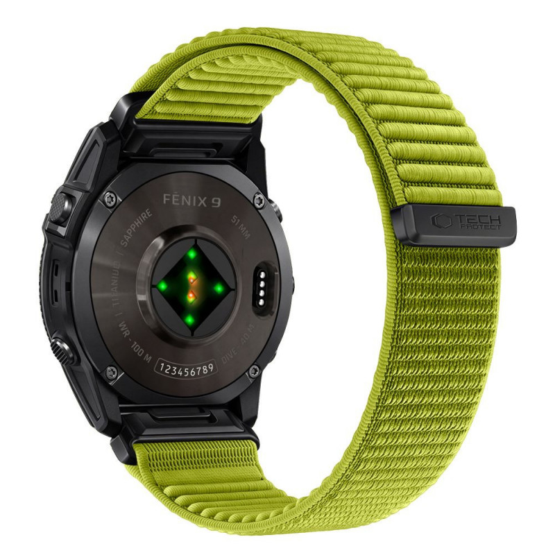 Tech-Protect NylonLoop THP6106 λουράκι ρολογιού για Garmin Fenix 5X / 5X Plus / 6X / 6X Pro / 7X / 8 / 8 Pro / 9 / 9 Pro (51 mm), electric lime