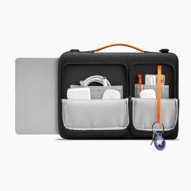 Tech-Protect Defender Bag THP4355 τσάντα laptop 13-14", μαύρη/πορτοκαλί