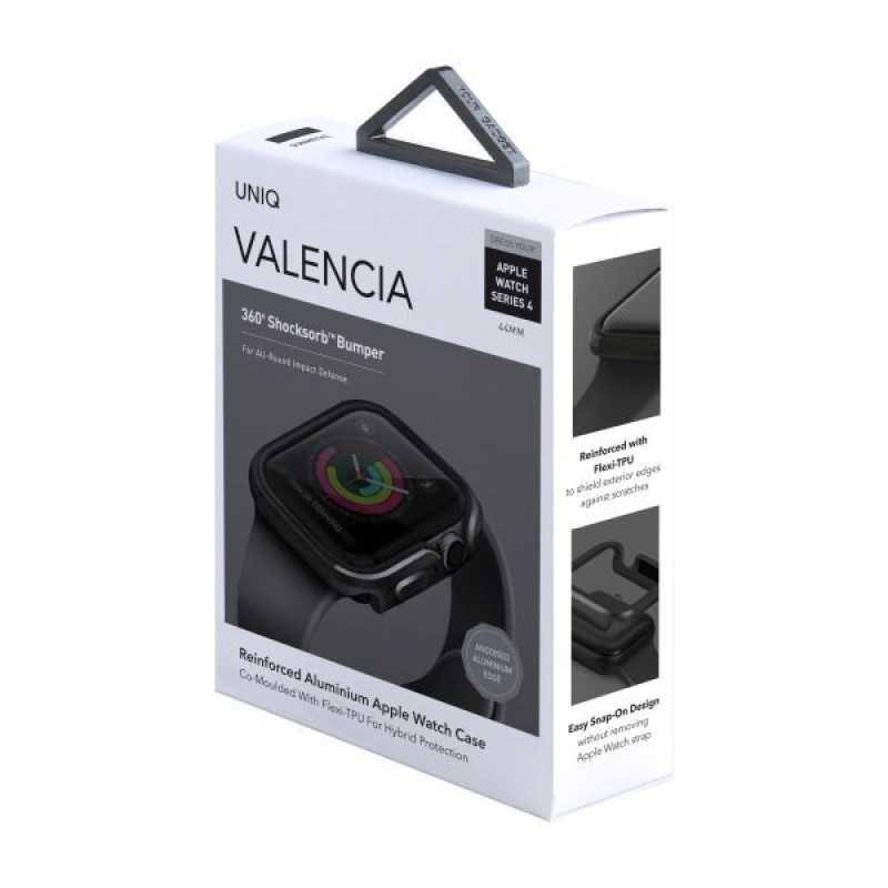 Θήκη UNIQ Valencia για Apple Watch Series 4/5/6/SE 44 mm, γκρι gunmetal