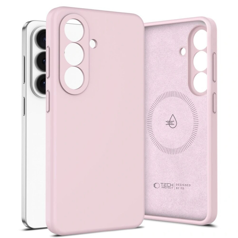Θήκη Tech-Protect Silicone MagSafe για Samsung Galaxy S26+, ροζ μαργαριταρένιο