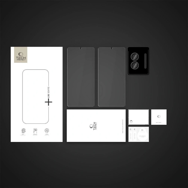 Tech-Protect Glass Set+ THP4200 σετ tempered glass για Samsung Galaxy S25 Edge (3 τεμ.), διαφανές